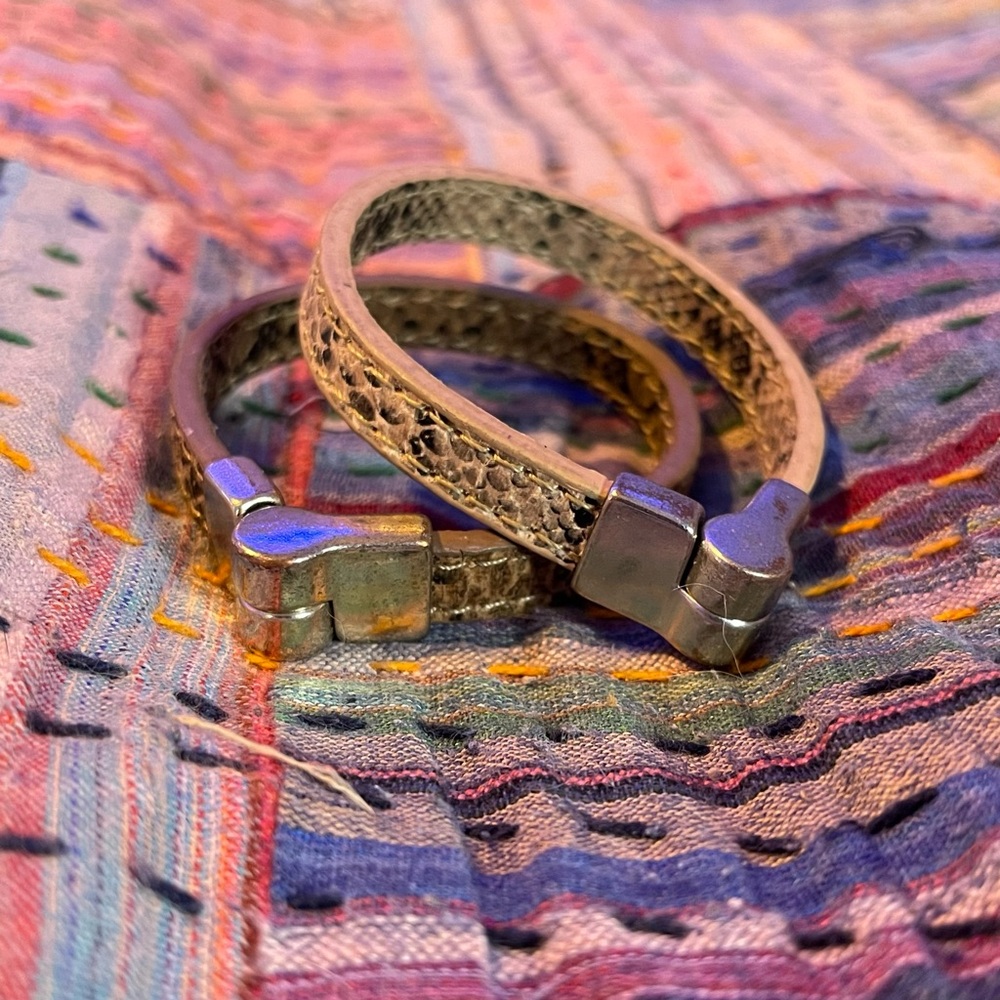 VINTAGE Snakeskin Clasp Bracelets (2 PIECE)